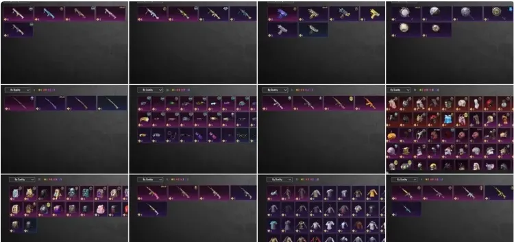 PGM556 Glacier M416 Lvl 4, Spy Family Yor Mythic, Crew Pilot, 30 Mythic Sets, 167 Outfits (G)